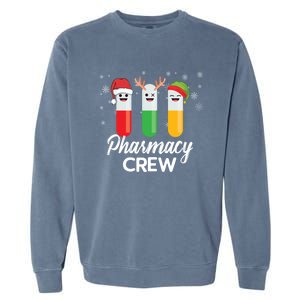 Pharmacy Crew Pills Merry Christmas Santa Funny Pharmacist Gift Garment-Dyed Sweatshirt