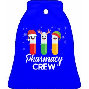 Pharmacy Crew Pills Merry Christmas Santa Funny Pharmacist Gift Ceramic Bell Ornament