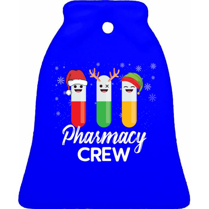 Pharmacy Crew Pills Merry Christmas Santa Funny Pharmacist Gift Ceramic Bell Ornament