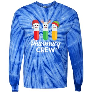 Pharmacy Crew Pills Merry Christmas Santa Funny Pharmacist Gift Tie-Dye Long Sleeve Shirt