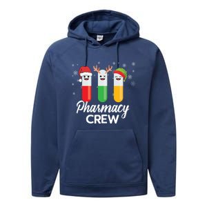 Pharmacy Crew Pills Merry Christmas Santa Funny Pharmacist Gift Performance Fleece Hoodie