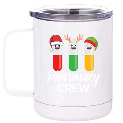 Pharmacy Crew Pills Merry Christmas Santa Funny Pharmacist Gift 12 oz Stainless Steel Tumbler Cup