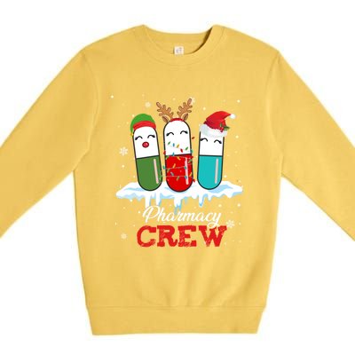 Pharmacy Crew Pills Reindeer Santa Claus Lights Christmas Gift Premium Crewneck Sweatshirt