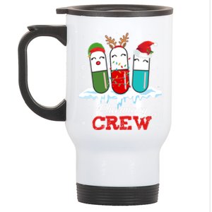 Pharmacy Crew Pills Reindeer Santa Claus Lights Christmas Gift Stainless Steel Travel Mug