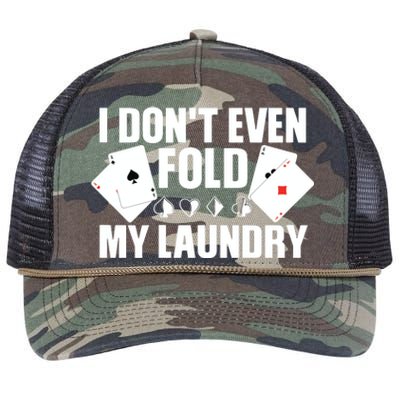 Poker Card Player I Don't Even Fold My Laundry Gambler Retro Rope Trucker Hat Cap