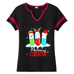 Pharmacy Crew Pills Reindeer Santa Claus Lights Christmas Meaningful Gift Ladies Halftime Notch Neck Tee