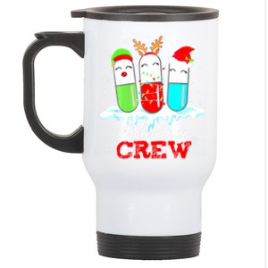 Pharmacy Crew Pills Reindeer Santa Claus Lights Christmas Meaningful Gift Stainless Steel Travel Mug