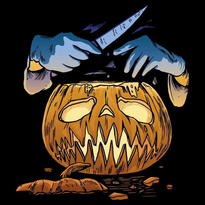 Pumpkin Carving Flexfit Unipanel Trucker Cap