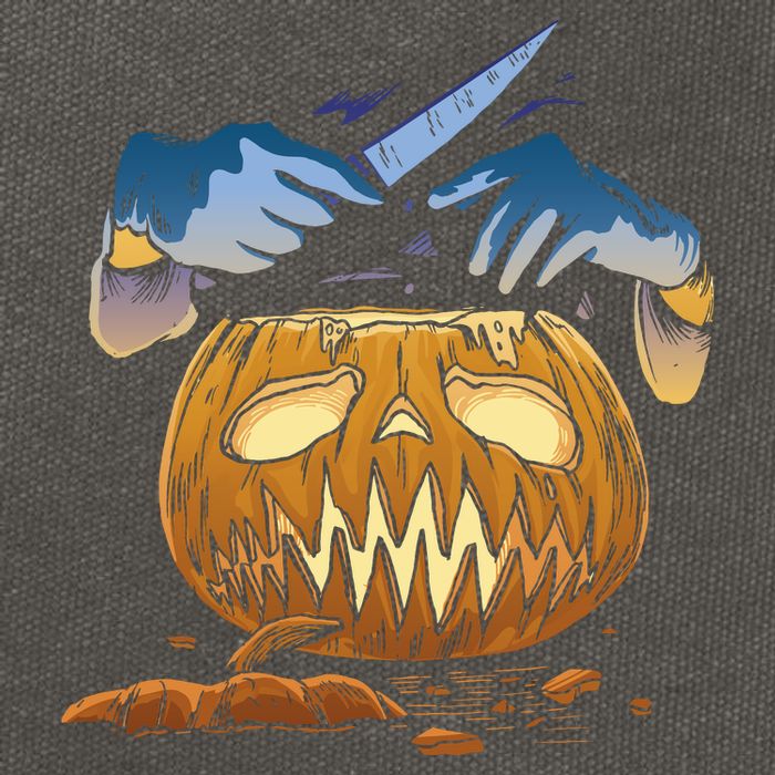 Pumpkin Carving Cotton Canvas Backpack