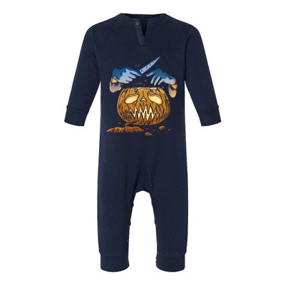 Pumpkin Carving Infant Fleece One Piece