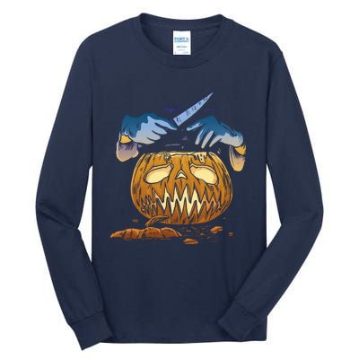 Pumpkin Carving Tall Long Sleeve T-Shirt