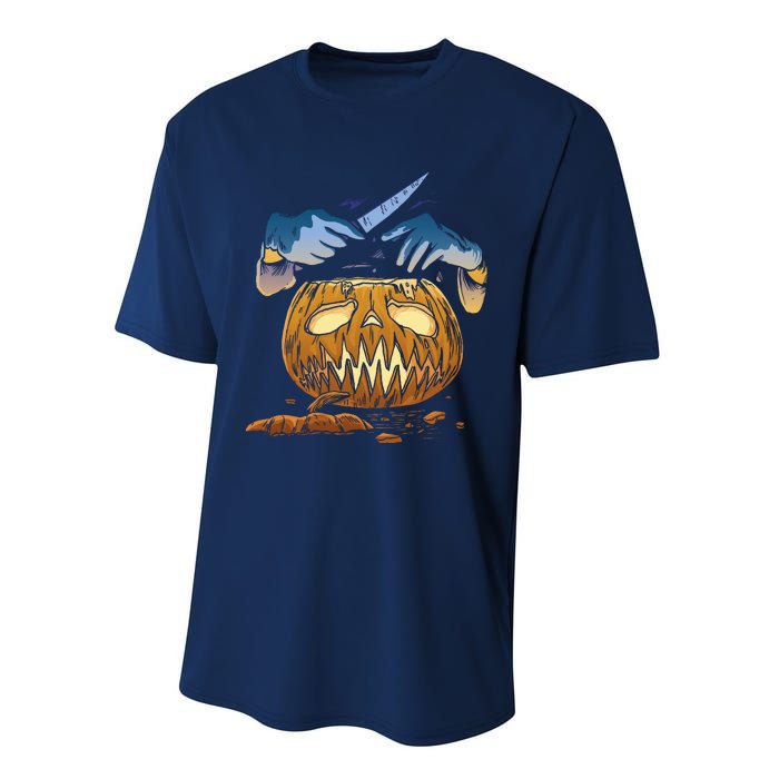 Pumpkin Carving Performance Sprint T-Shirt