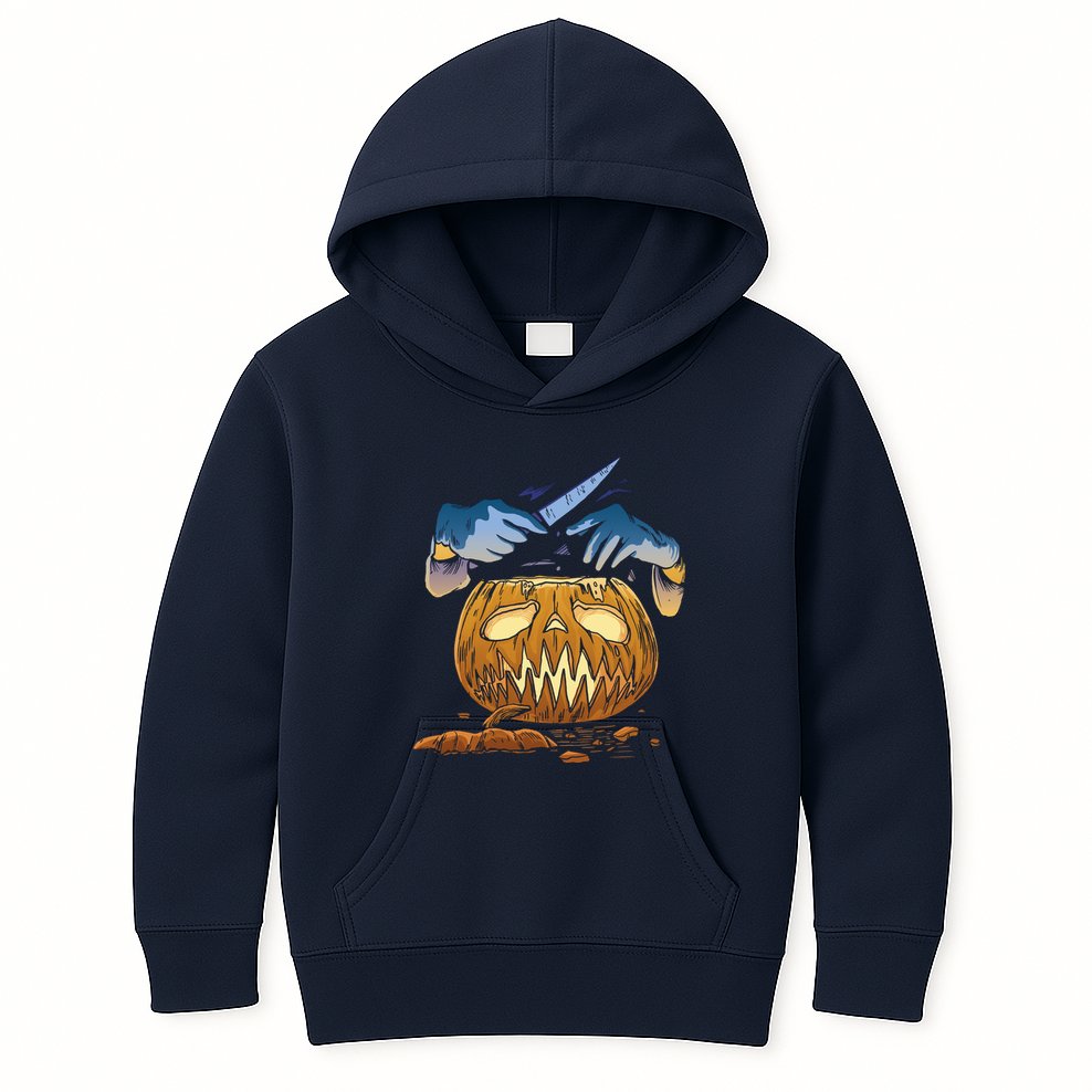 Pumpkin Carving Kids Hoodie