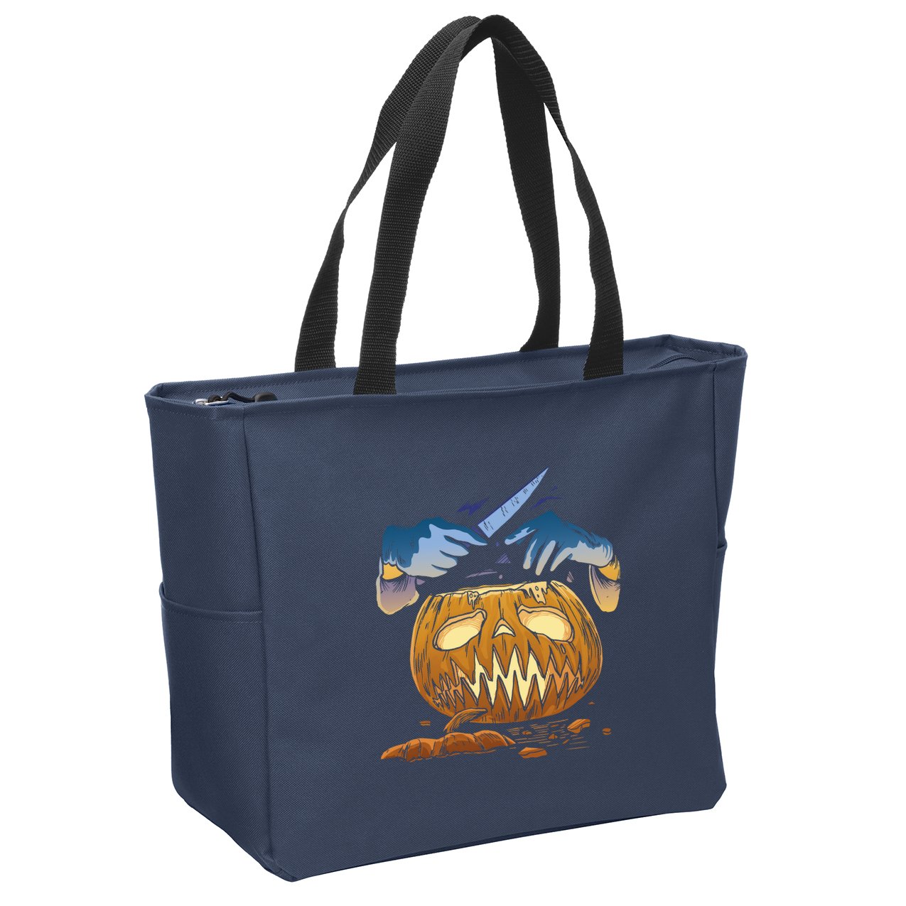 Pumpkin Carving Zip Tote Bag