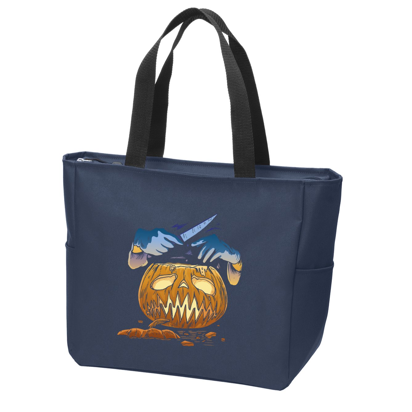 Pumpkin Carving Zip Tote Bag