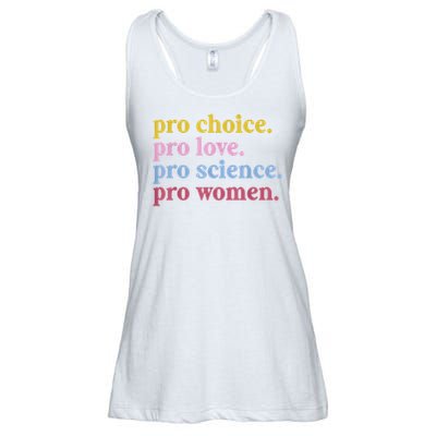 Pro Choice Pro Love Pro Science Pro Women Feminist Gift Ladies Essential Flowy Tank