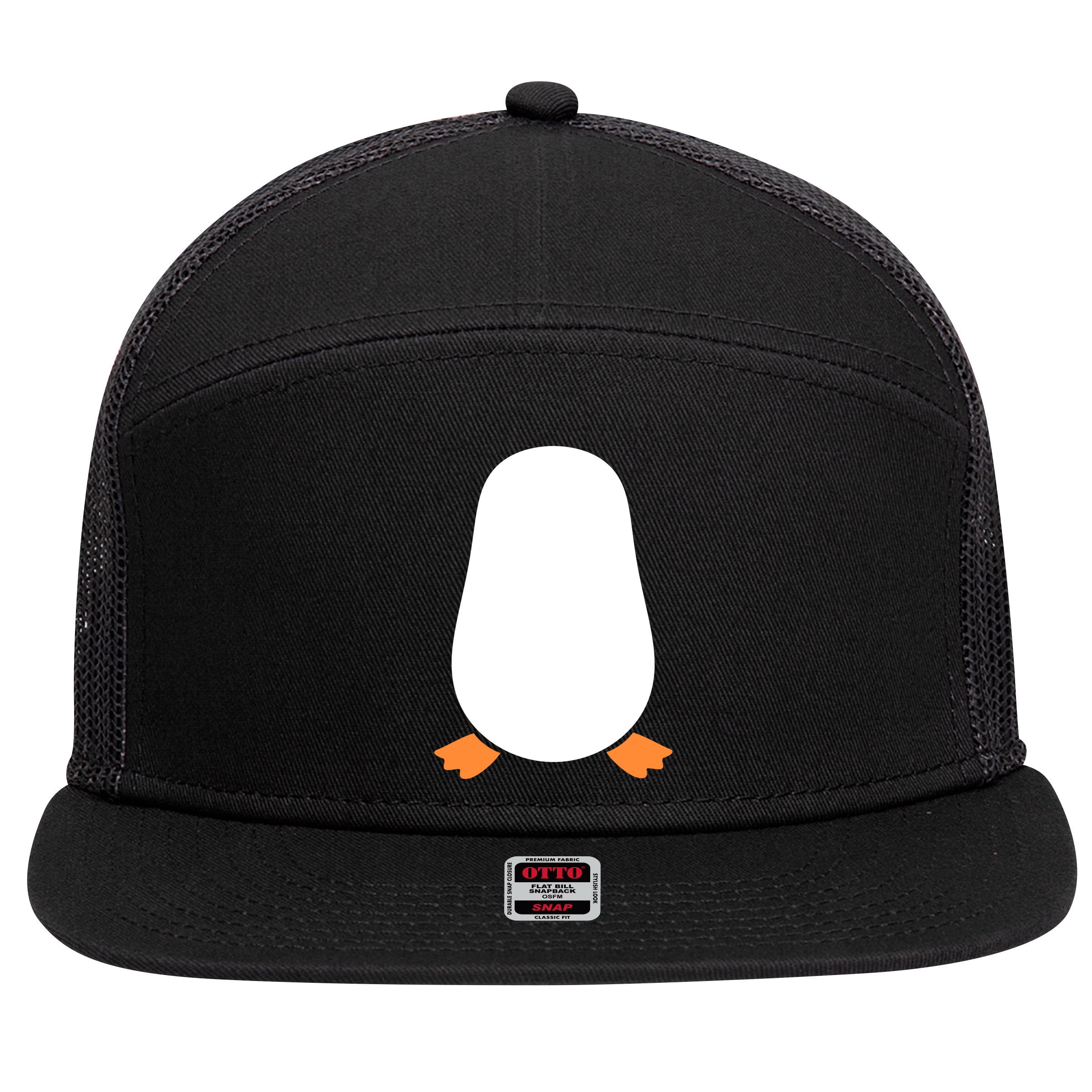Penguin Costume 7 Panel Mesh Trucker Snapback Hat
