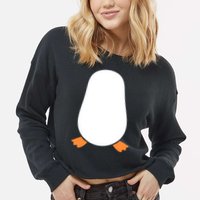 Penguin Costume Cropped Pullover Crew