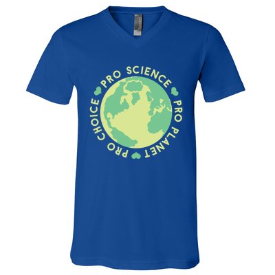 Pro Choice Pro Planet Pro Science Climate Change Earth Day Gift V-Neck T-Shirt