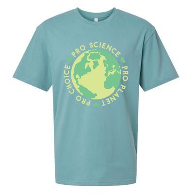 Pro Choice Pro Planet Pro Science Climate Change Earth Day Gift Sueded Cloud Jersey T-Shirt