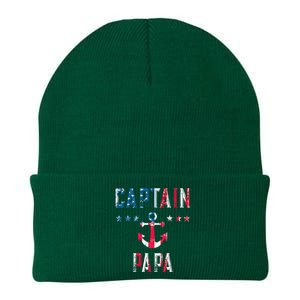 Patriotic C.A.P.T.A.I.N Papa American Superhero Us Flag Knit Cap Winter Beanie