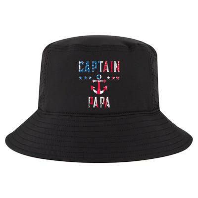 Patriotic C.A.P.T.A.I.N Papa American Superhero Us Flag Cool Comfort Performance Bucket Hat