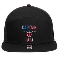 Patriotic C.A.P.T.A.I.N Papa American Superhero Us Flag 7 Panel Mesh Trucker Snapback Hat