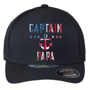 Patriotic C.A.P.T.A.I.N Papa American Superhero Us Flag Flexfit Unipanel Trucker Cap