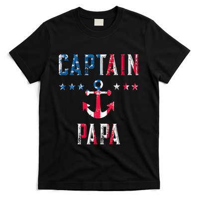 Patriotic C.A.P.T.A.I.N Papa American Superhero Us Flag T-Shirt