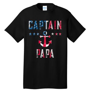 Patriotic C.A.P.T.A.I.N Papa American Superhero Us Flag Tall T-Shirt