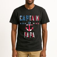 Patriotic C.A.P.T.A.I.N Papa American Superhero Us Flag Tall T-Shirt