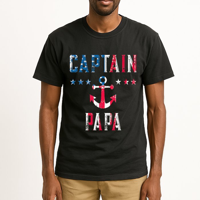 Patriotic C.A.P.T.A.I.N Papa American Superhero Us Flag Tall T-Shirt