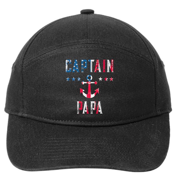 Patriotic C.A.P.T.A.I.N Papa American Superhero Us Flag 7-Panel Snapback Hat