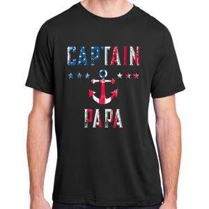 Patriotic C.A.P.T.A.I.N Papa American Superhero Us Flag Adult ChromaSoft Performance T-Shirt