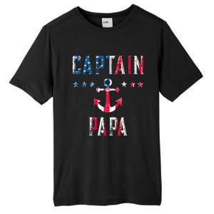 Patriotic C.A.P.T.A.I.N Papa American Superhero Us Flag Tall Fusion ChromaSoft Performance T-Shirt