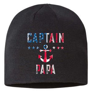 Patriotic C.A.P.T.A.I.N Papa American Superhero Us Flag Sustainable Beanie