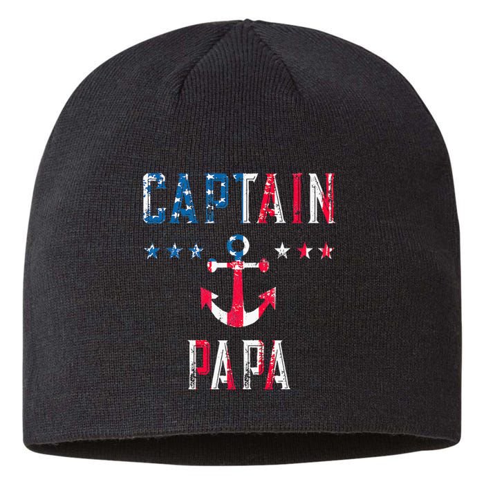 Patriotic C.A.P.T.A.I.N Papa American Superhero Us Flag Sustainable Beanie