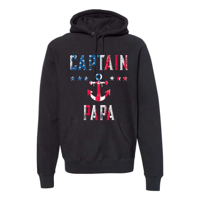 Patriotic C.A.P.T.A.I.N Papa American Superhero Us Flag Premium Hoodie