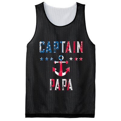 Patriotic C.A.P.T.A.I.N Papa American Superhero Us Flag Mesh Reversible Basketball Jersey Tank