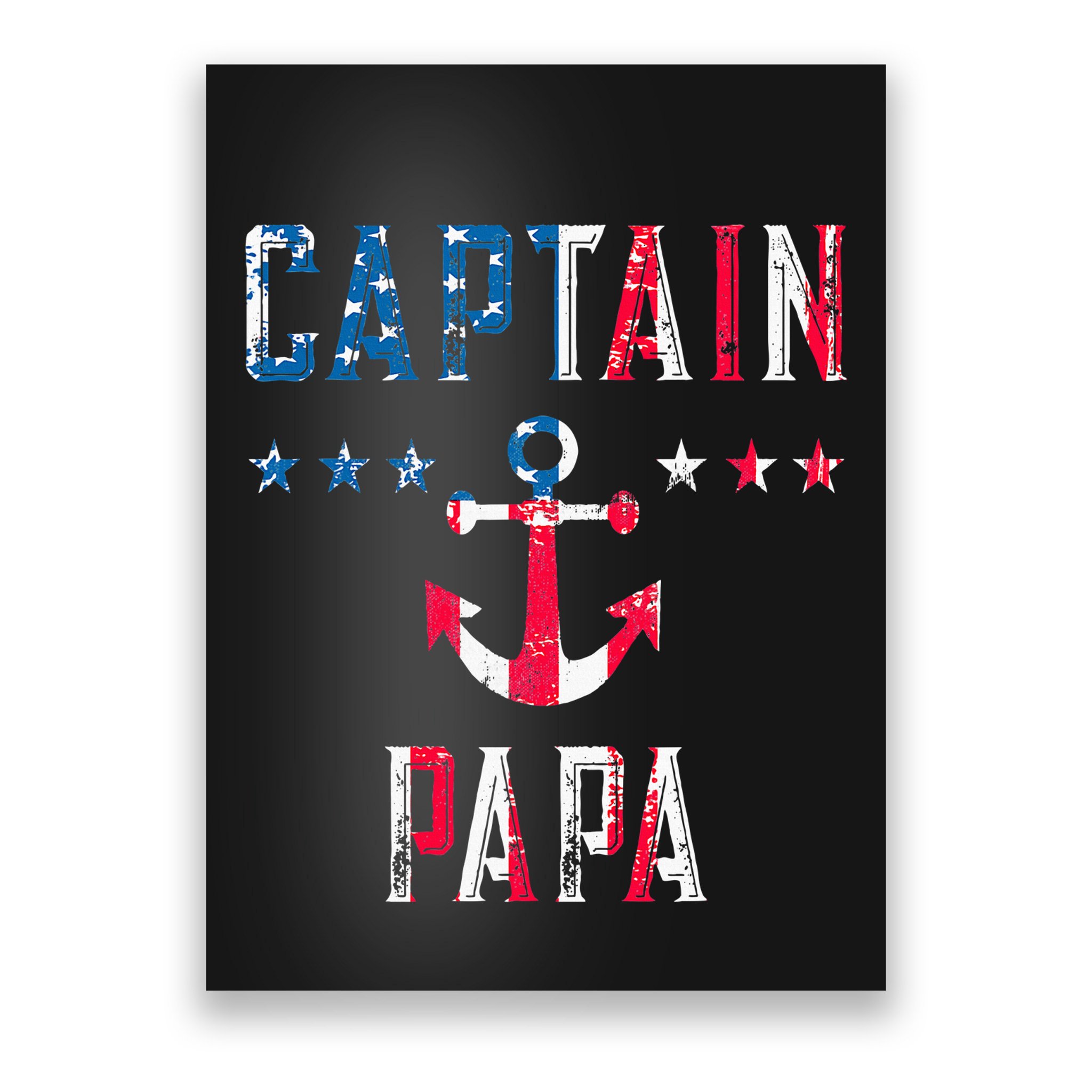 Patriotic C.A.P.T.A.I.N Papa American Superhero Us Flag Poster