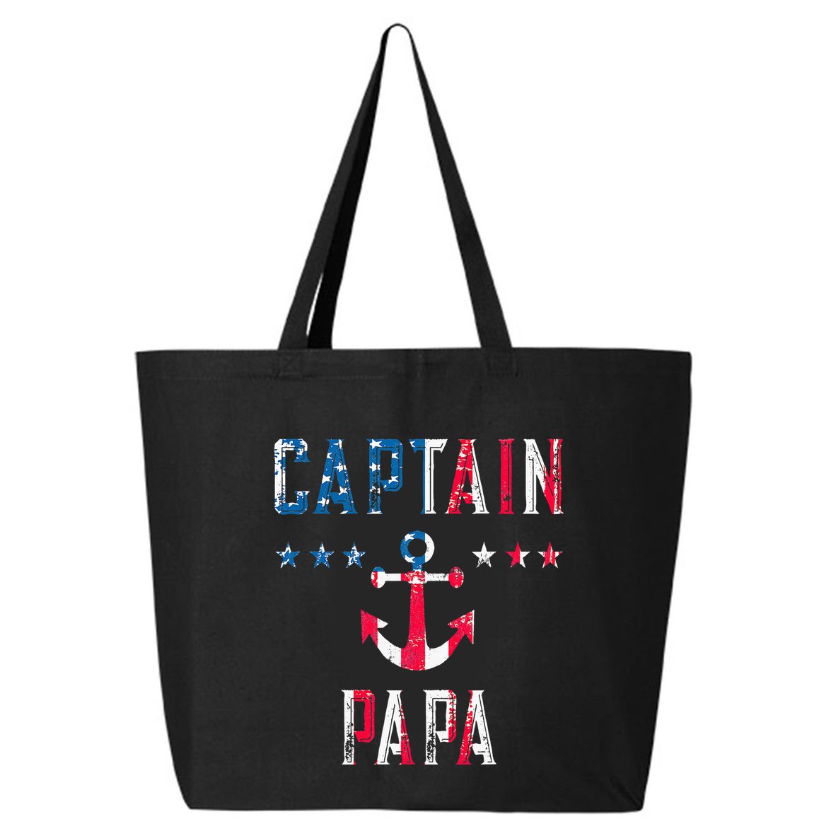 Patriotic C.A.P.T.A.I.N Papa American Superhero Us Flag 25L Jumbo Tote