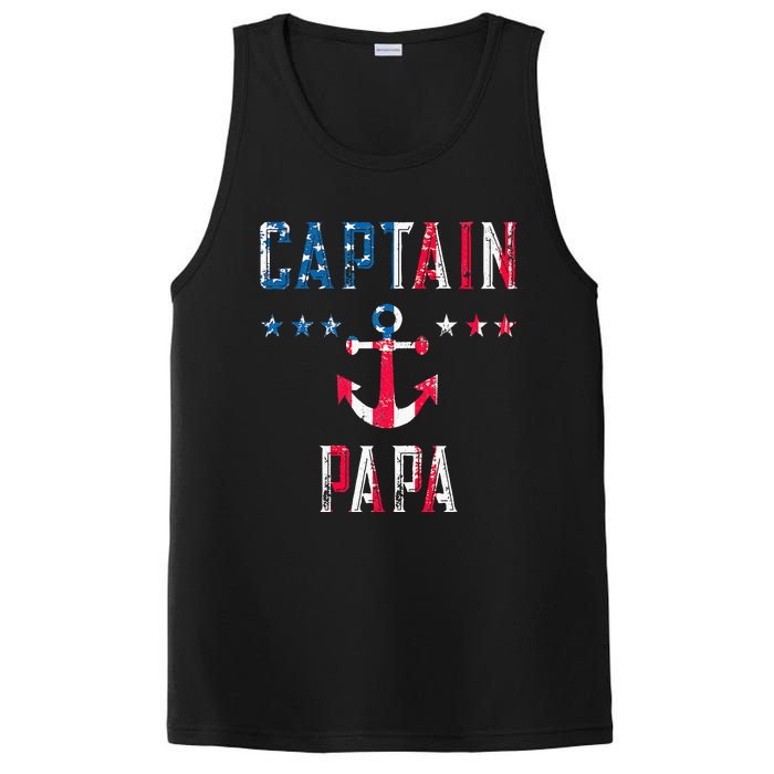 Patriotic C.A.P.T.A.I.N Papa American Superhero Us Flag PosiCharge Competitor Tank