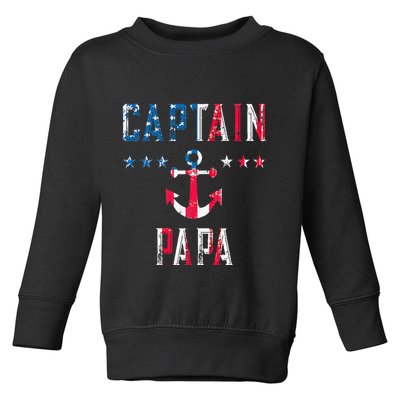 Patriotic C.A.P.T.A.I.N Papa American Superhero Us Flag Toddler Sweatshirt