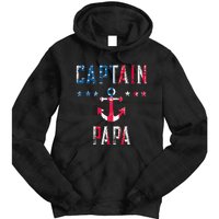 Patriotic C.A.P.T.A.I.N Papa American Superhero Us Flag Tie Dye Hoodie