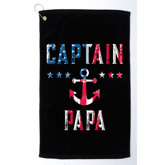 Patriotic C.A.P.T.A.I.N Papa American Superhero Us Flag Golf Towel