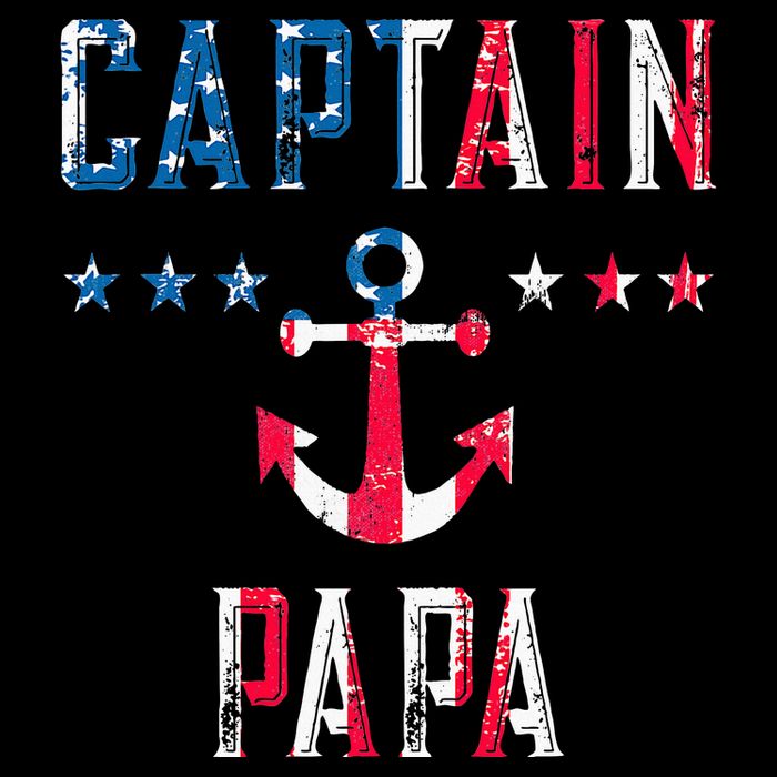 Patriotic C.A.P.T.A.I.N Papa American Superhero Us Flag Women's Crop Top Tee