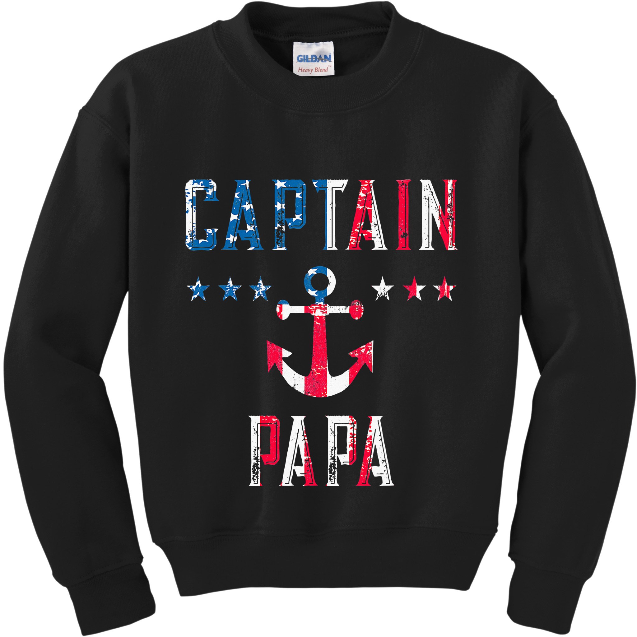 Patriotic C.A.P.T.A.I.N Papa American Superhero Us Flag Kids Sweatshirt
