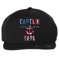 Patriotic C.A.P.T.A.I.N Papa American Superhero Us Flag Wool Snapback Cap