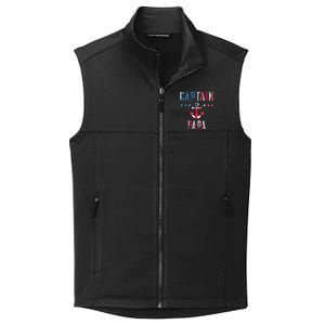 Patriotic C.A.P.T.A.I.N Papa American Superhero Us Flag Collective Smooth Fleece Vest