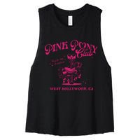 Pony Club Princess Midwest Cowgirl Lesbian Sapphic Women's Racerback Cropped Tank